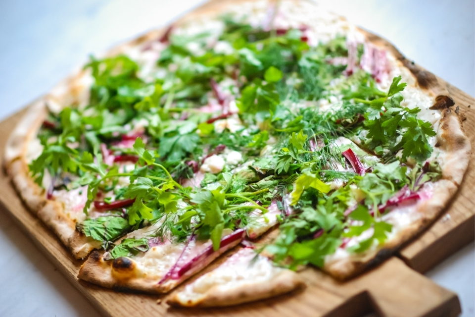 Vegetarische flammkuchen