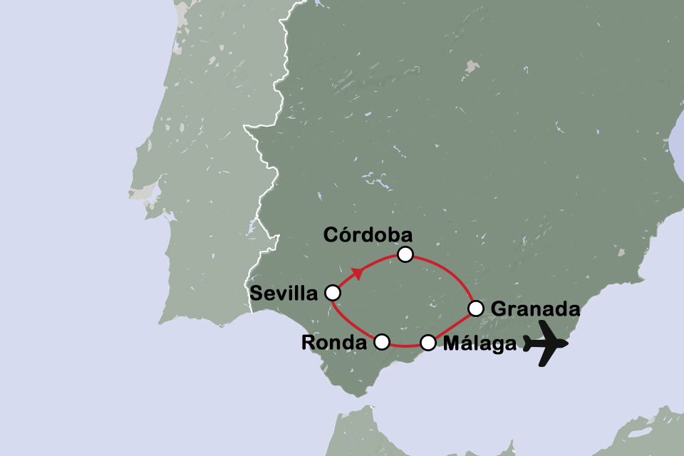 Routekaart Andalusië