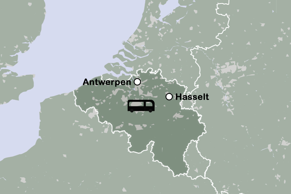 Routekaart Modereis Antwerpen en Hasselt