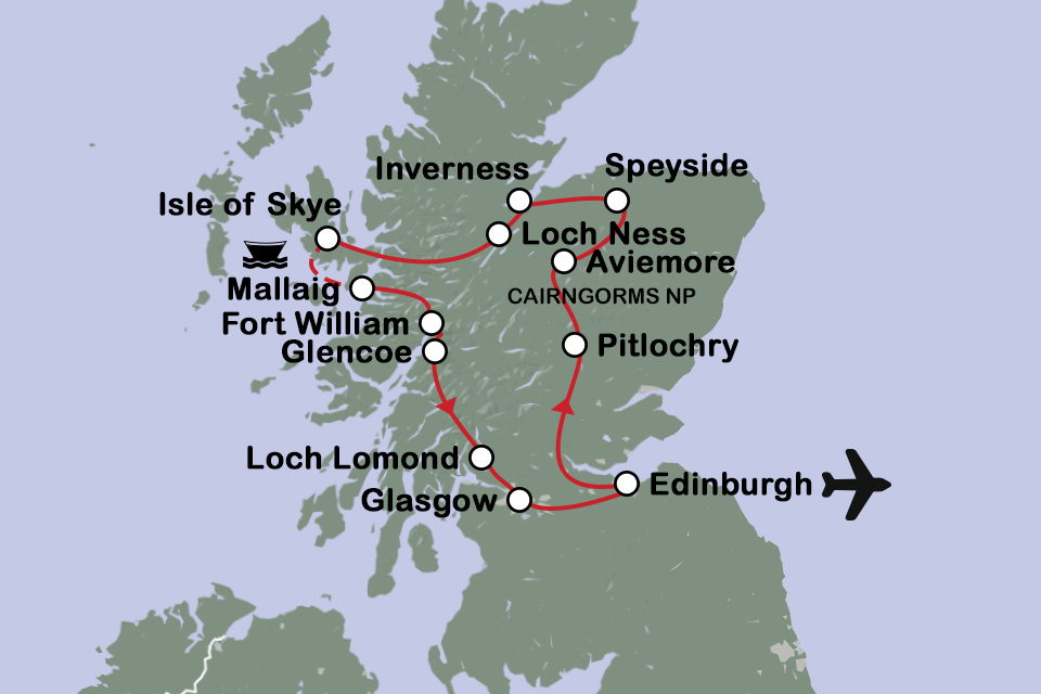 Routekaart Schitterend Schotland