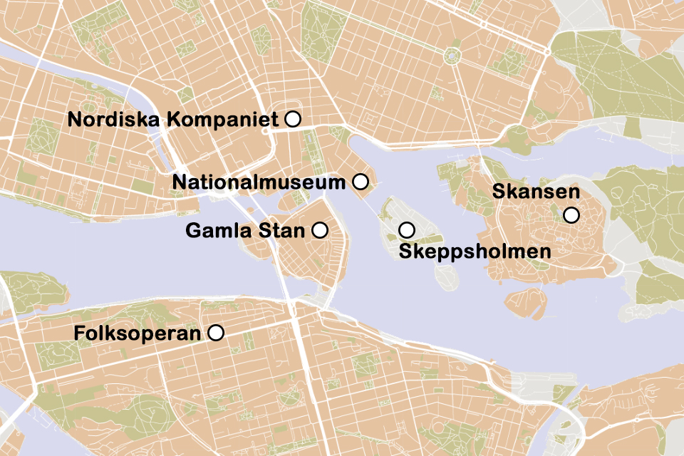 Routekaart Kerstsfeer in Stockholm