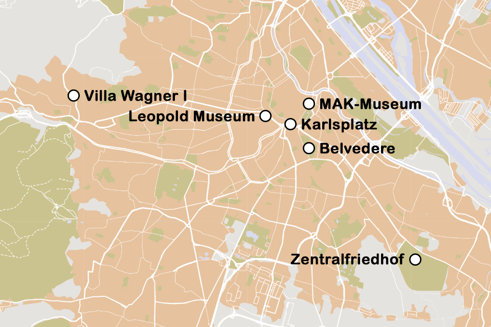Routekaart Jugendstil in Wenen 