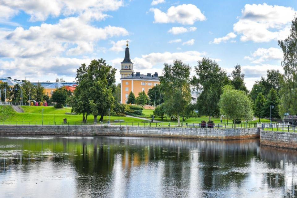 Zicht op Oulu, Finland