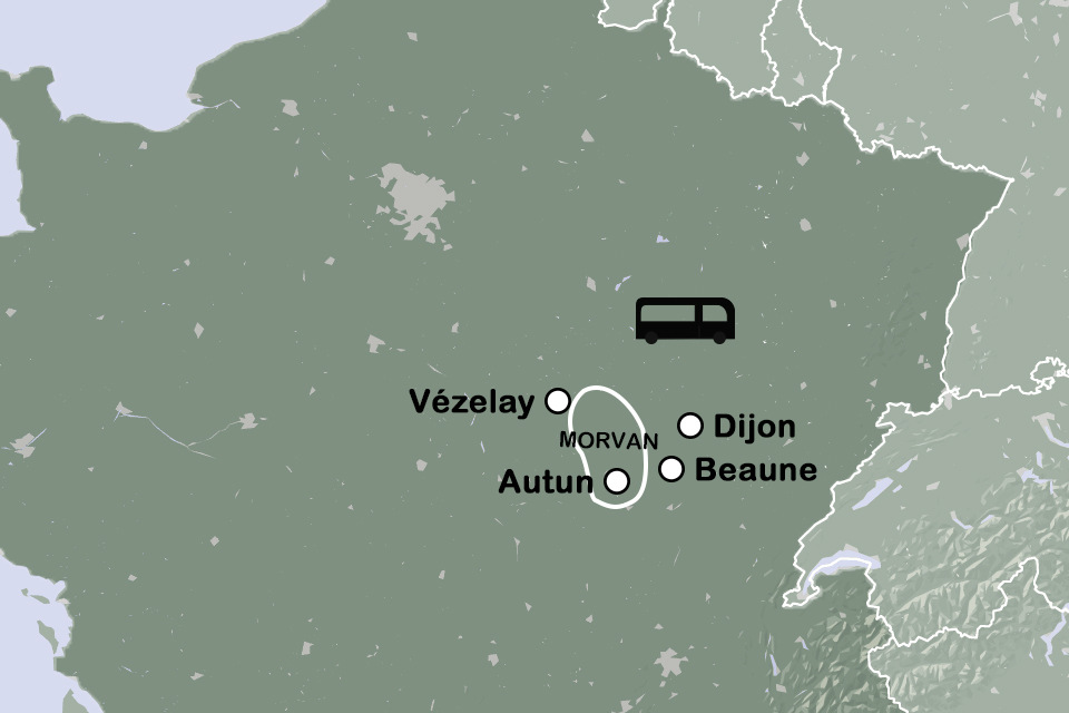 Routekaart Bourgogne