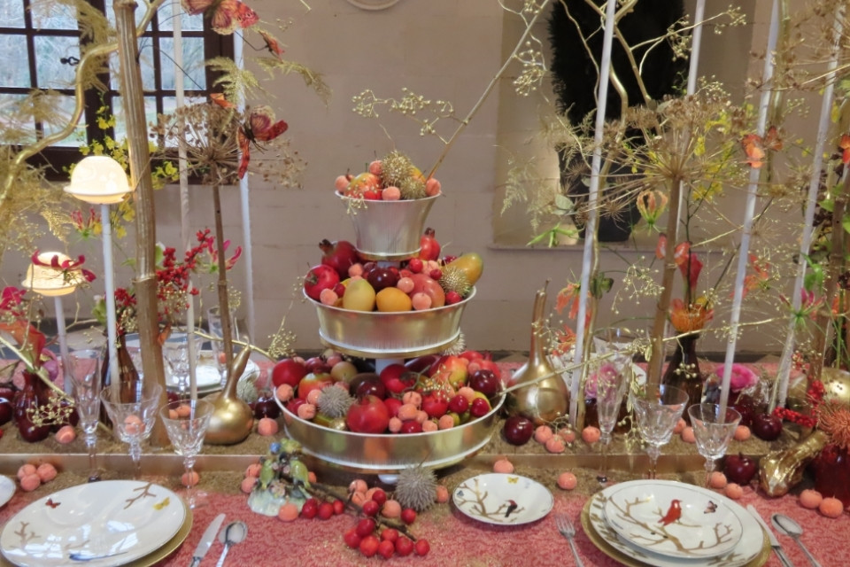 Gedekte tafels in het Chenonceau, de Loire, Frankrijk