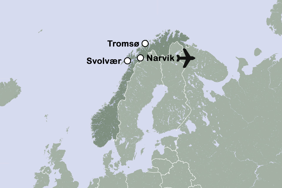 Routekaart Winter boven de Poolcirkel