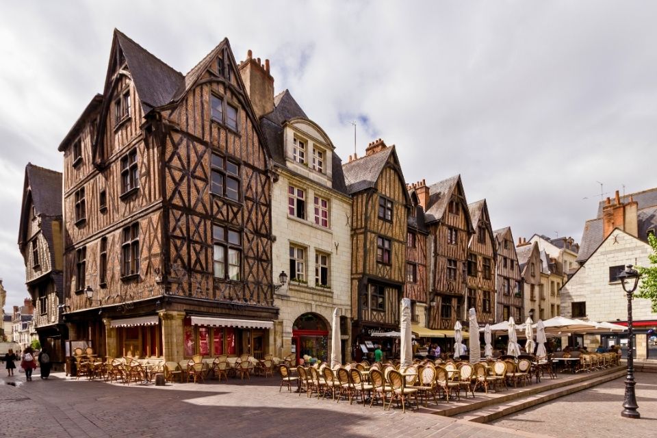 Place Plumereau in Tours, Loire, Frankrijk