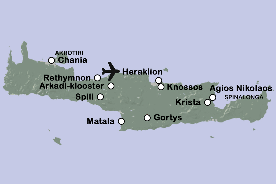 Routekaart Winter op Kreta