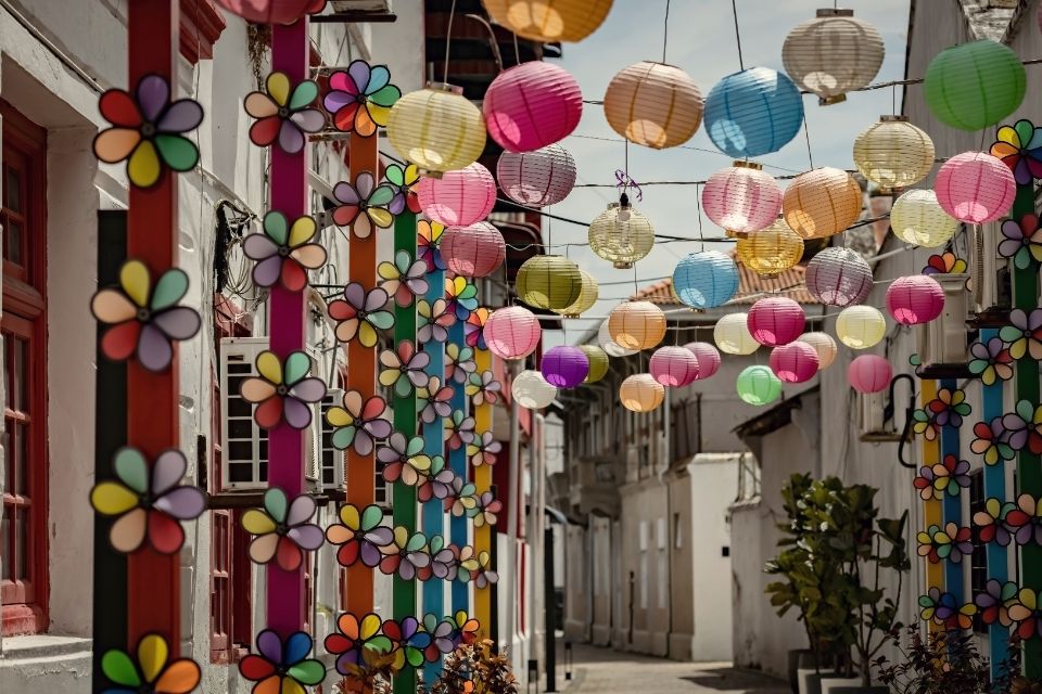 Sfeervol straatje in George Town, Maleisië