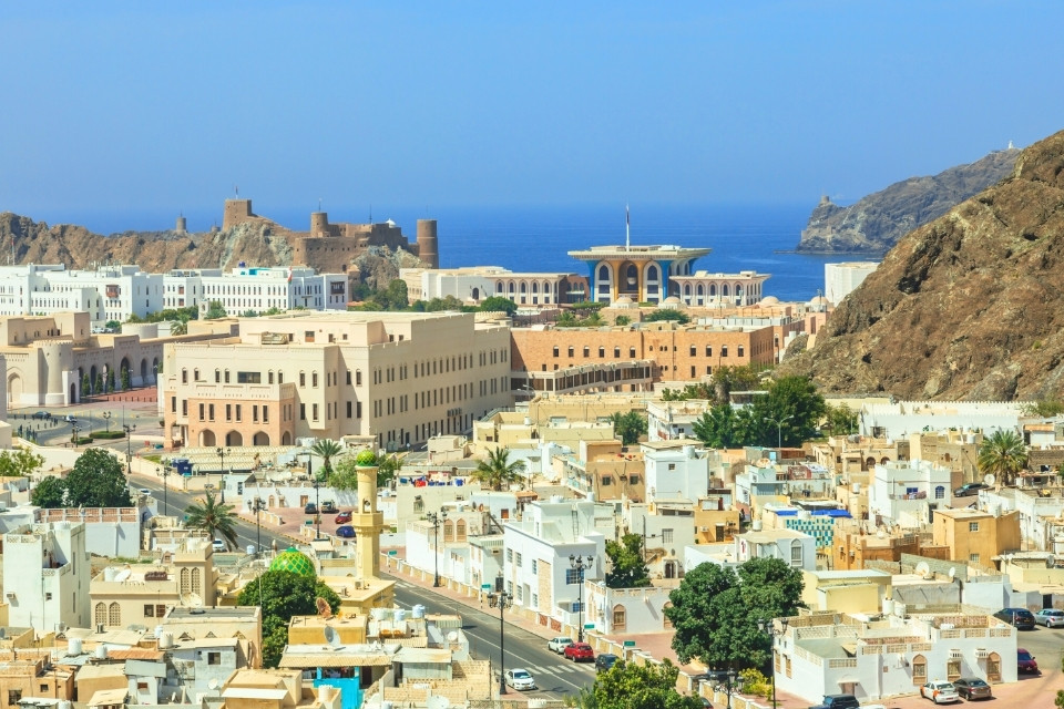 De wijk Takia in Muscat, Oman