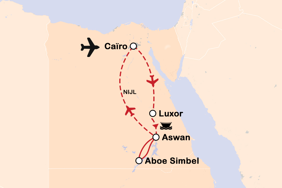 Routekaart Egypte privéreis