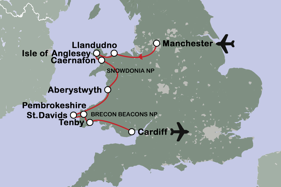 Routekaart Mystiek Wales