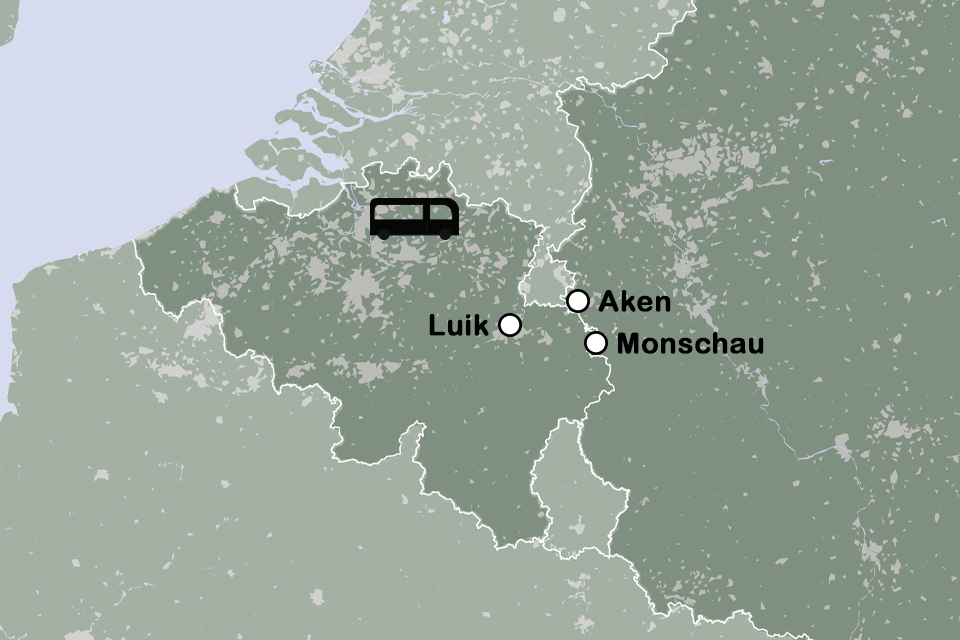 Routekaart Kerst in keizerstad Aken