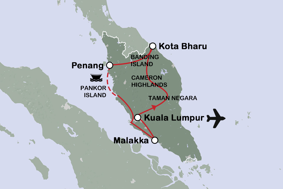 Routekaart West-Maleisië
