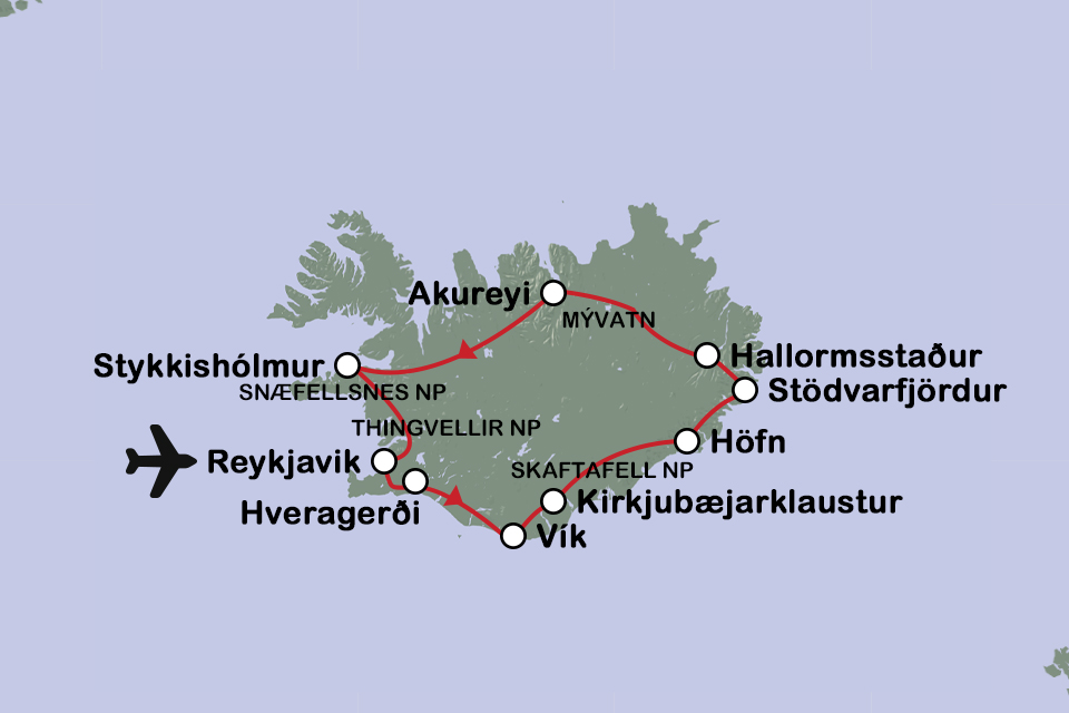Routekaart Spectaculair IJsland