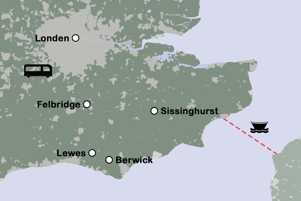 Routekaart De Bloomsbury Group