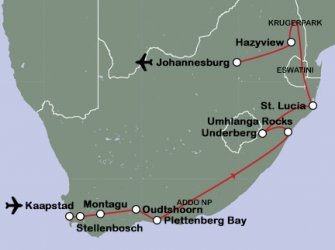 Routekaart Zuid-Afrika