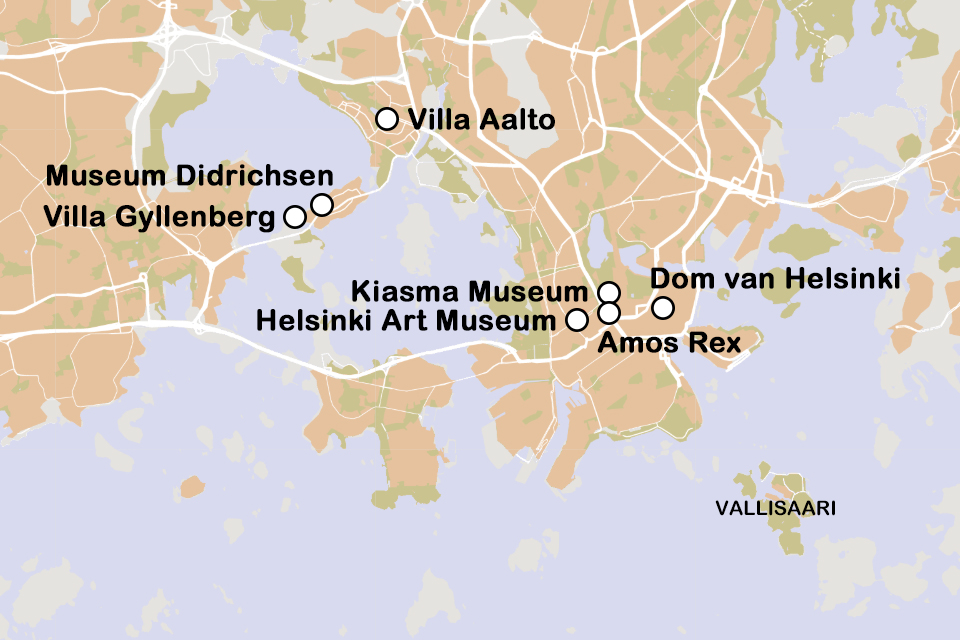 Routekaart Moderne kunst en architectuur in Helsinki