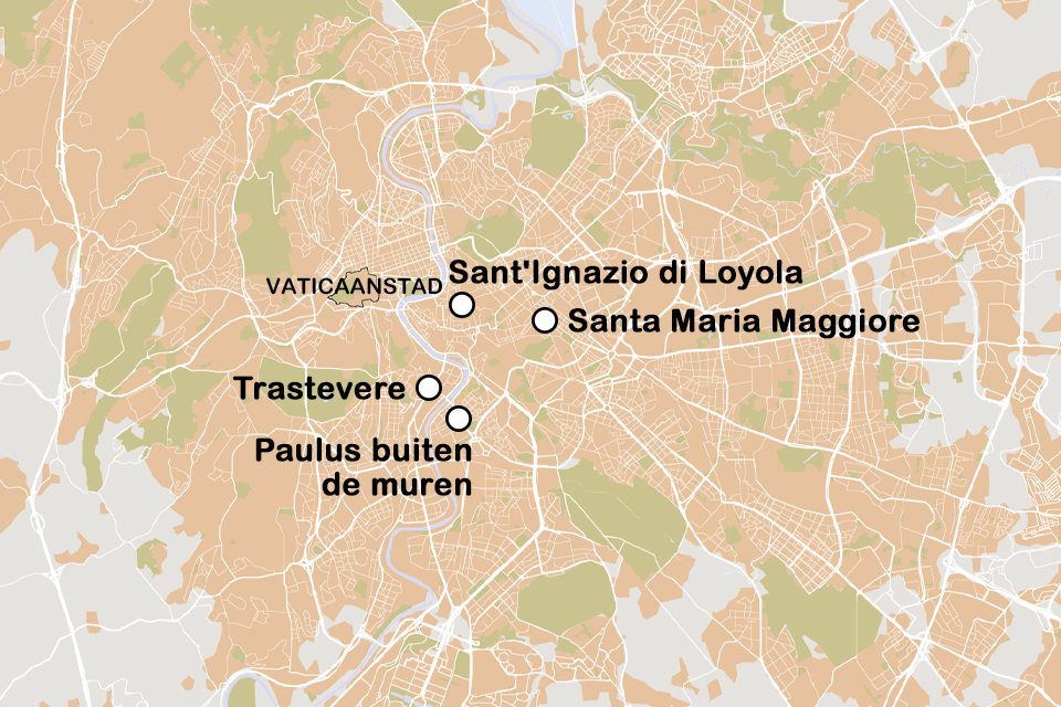 Routekaart SRC-reis Rome Musica Sacra