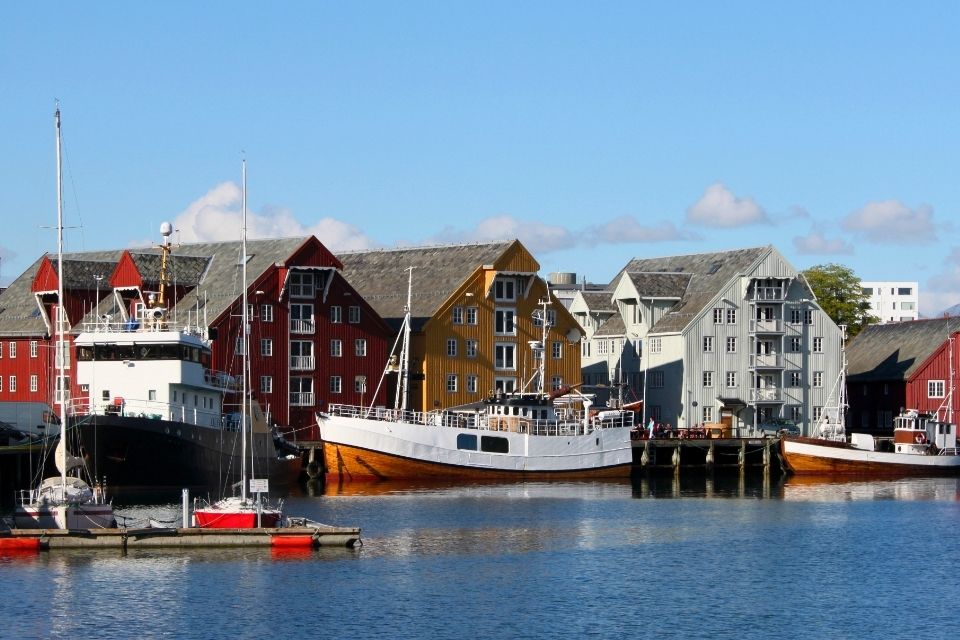 De haven van Tromsø, Noorwegen