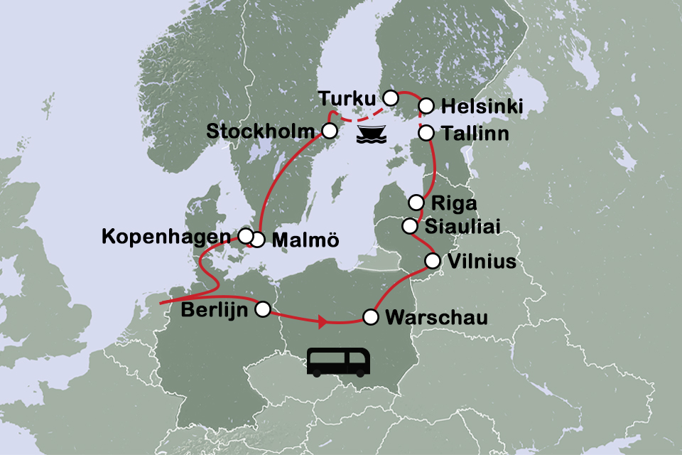 Routekaart Roadtrip Oostzee
