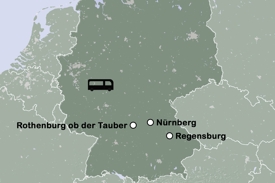 Routekaart Kerst in Nürnberg