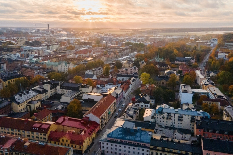 Uitzicht over Uppsala, Zweden