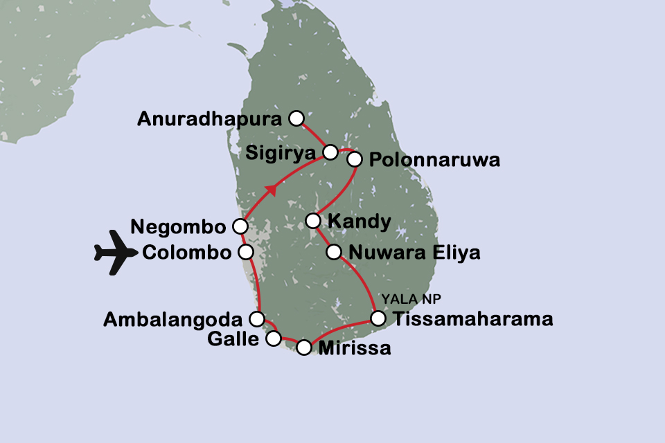 Routekaart Sri Lanka