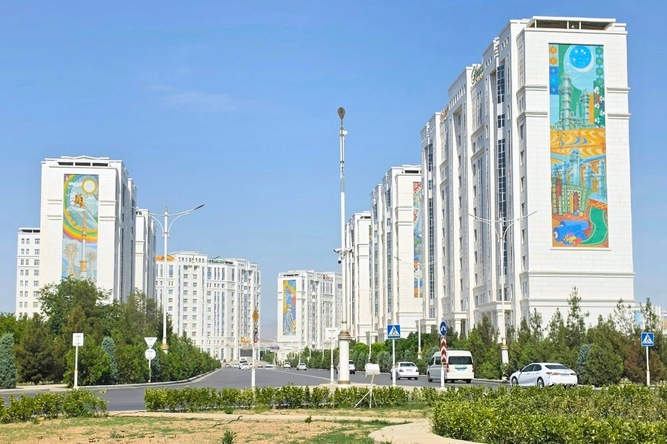 Straatbeeld van Ashgabat, Turkmenistan