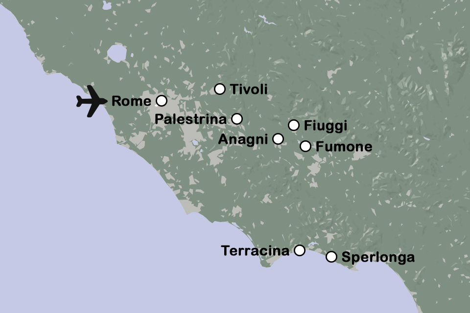 Routekaart Landelijk Lazio